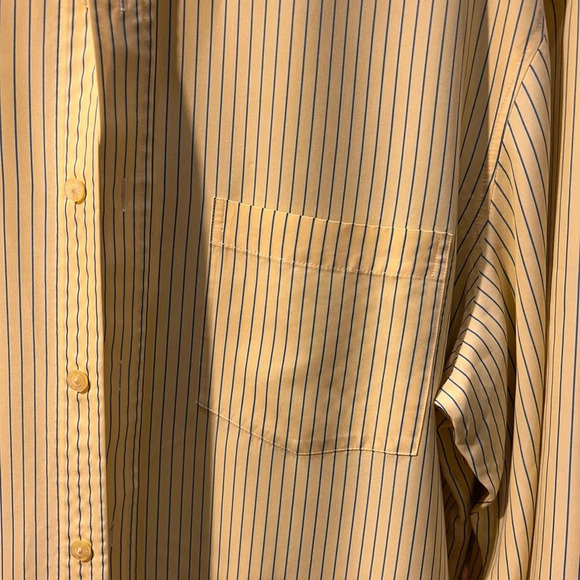 Bugatchi Uomo XL Yellow and Blue Striped long sleeve shirt. - Picture 2 of 9